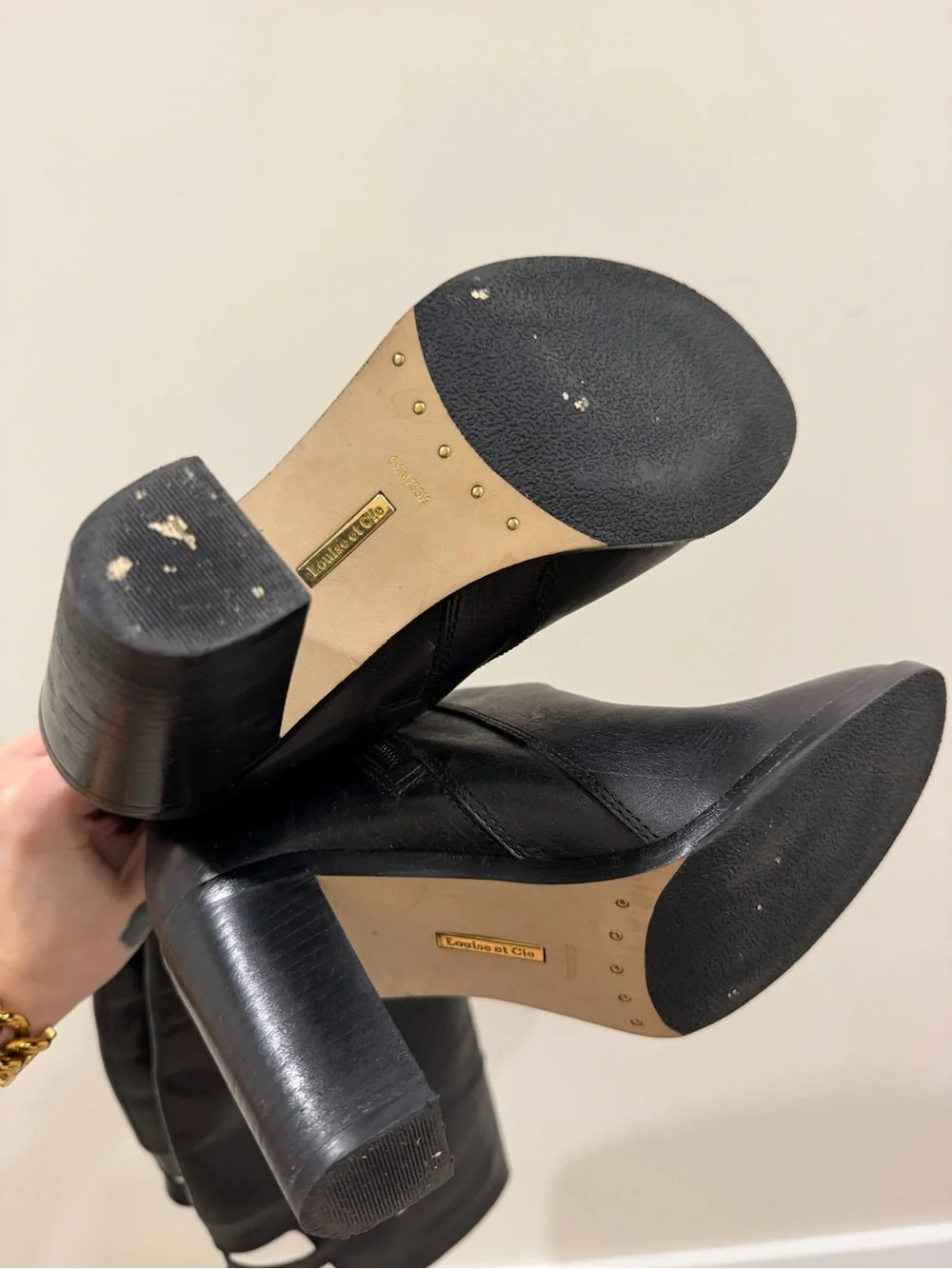 Louise et Cie Black Over-the-Knee Leather Heeled Boots